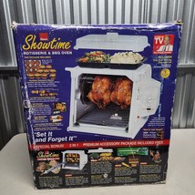BONUS Accessory package included White 3000 Ronco Showtime Compact Rotisserie & BBQ 