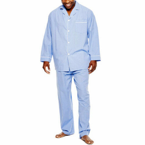 Stafford Men's Broadcloth 2 Piece Pajamas Pants & Shirt Size XXL French