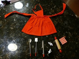 Vtg Barbie-Q Outfit #962 BBQ Apron Potholder Spatula Spoon Knife Shoes T... - $51.99