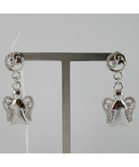 925 RODIUM SILVER EARRINGS ANGELS PENDANT MADE IN ITALY ROBERTO GIANNOTT... - $128.34