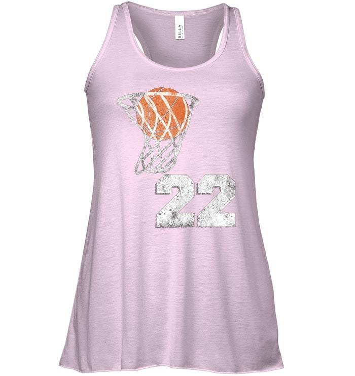Vintage Basketball Jersey Number 22 Flowy Racerback Tank Player Number