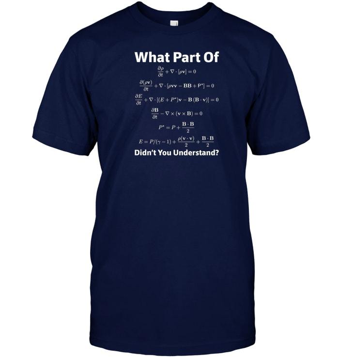 What Part of Math Equation Don't You Understand Tee Shirt TShirts