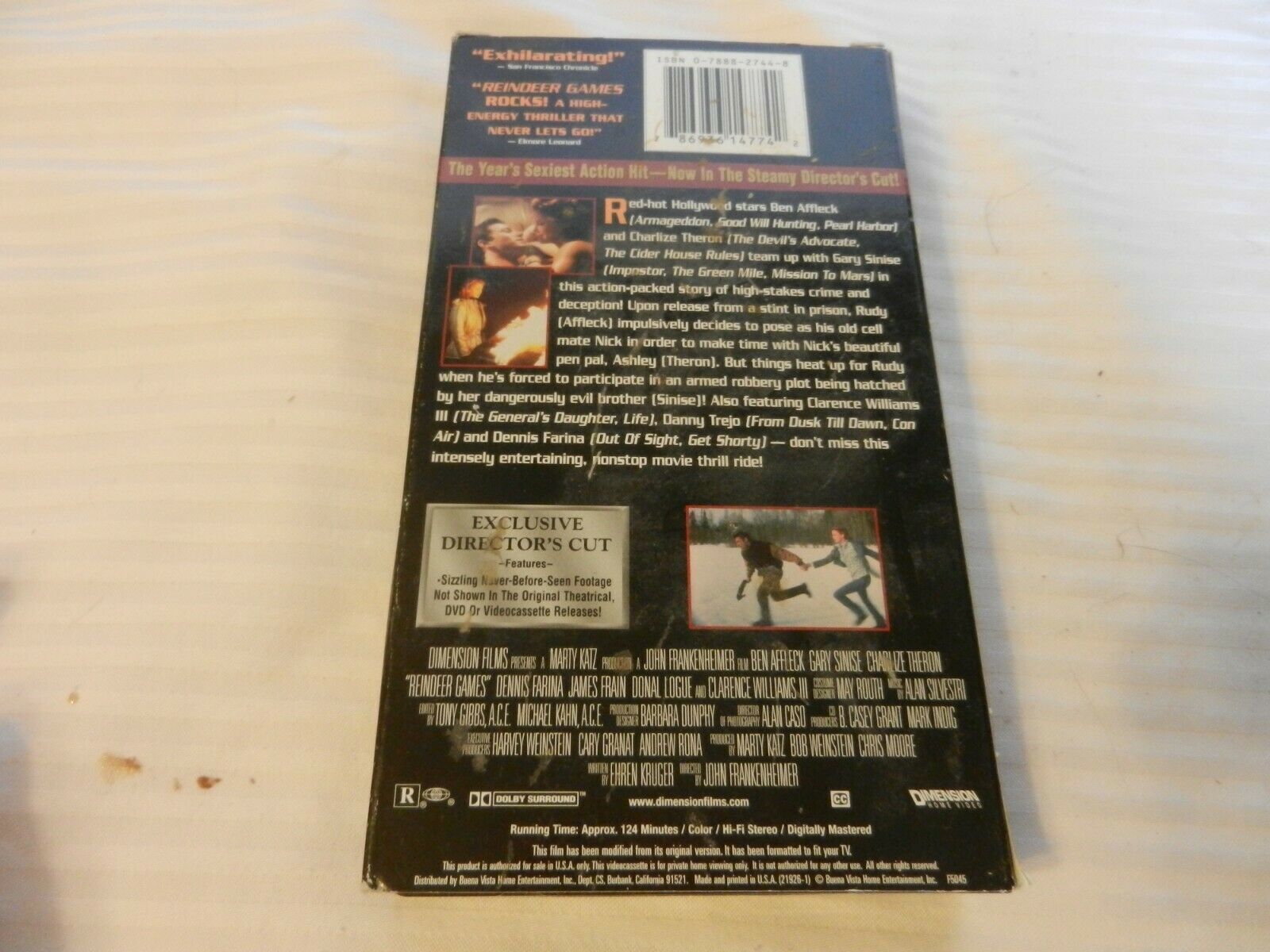 Reindeer Games (VHS, 2000, Directors Cut) Ben Affleck, Gary Sinise ...