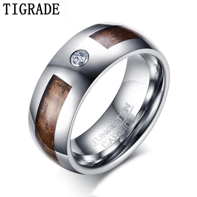 Tigrade Inlay Men 8mm Tungsten Carbide Anillos Para Hombres Vintage en ...