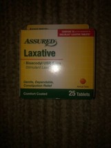 Assured Bisacodyl Laxative Tablets, 25-ct.-Brand New-SHIPS SAME BUSINESS... - $11.76