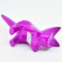 Vaneal Group Hand Crafted Carved Soapstone Fuchsia Pink Pouncing Cat Figurine image 5