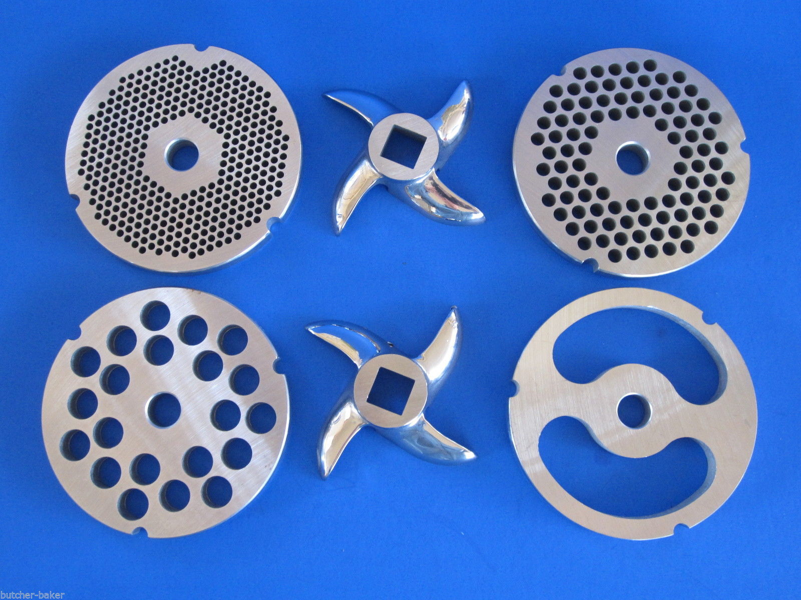 32 COMBO Meat Grinder plates Berkel sausage tube for Biro Universal knifes