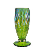 Northwood Emerald Green Carnival Glass Corn Vase, Original Antique c1902... - $1,150.00