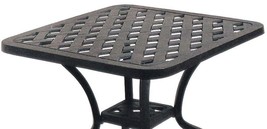 Outdoor end table 21 small square cast aluminum patio furniture side balcony image 2