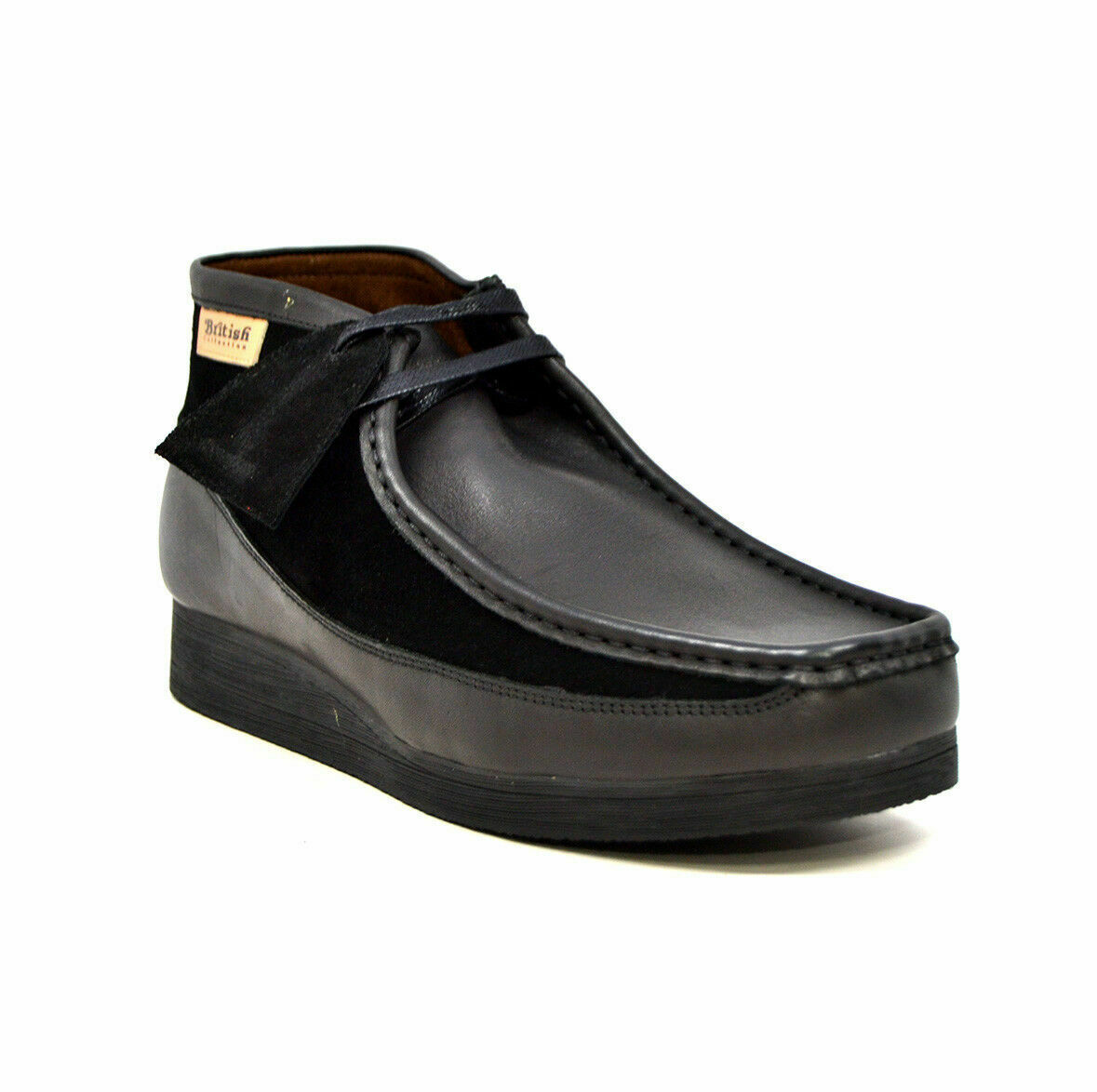 British Walkers Wallabee Style Men's New Castle Black Leather Ankle ...