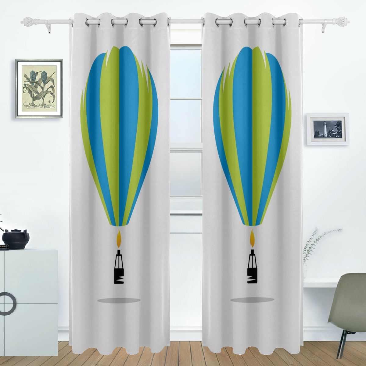 Farmhouse Blackout Curtains Charimg Beautiful Hot Air Balloon Print