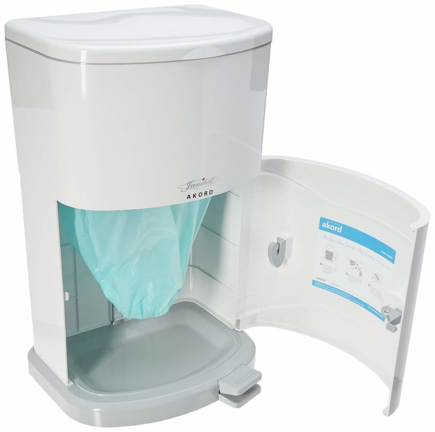 Adult Diaper Disposal System Odorfree Discreet Airtight Design Trashcan White Diaper Disposal