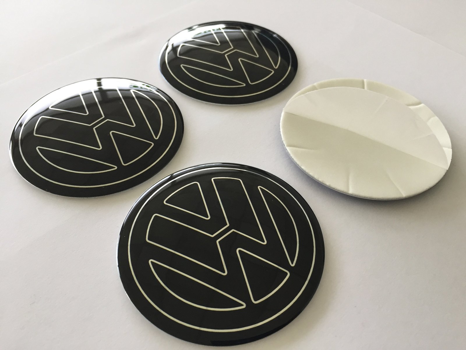 58mm (2.28)  - Set of 4x Metal stickers car wheel center cap DOMED VW 29
