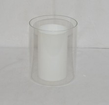Unbranded Double Glass Cylindrical Glass Shade Frosted White Inside image 2