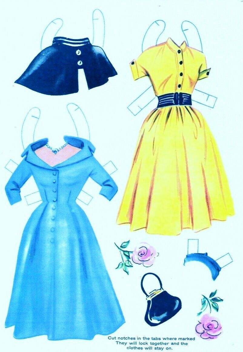 VINTAGE UNCUT 1950's SQUARE DANCE PAPER DOLLS~#1 REPRODUCTION~COLORFUL SET! 