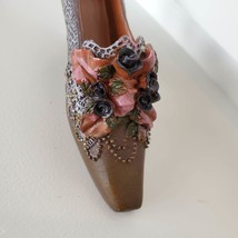 Shoe Figurine, Vintage 1990s, My Treasure Shoes, Kingsbridge, Brown Pink Flowers image 4