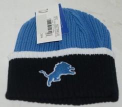 Reebok NFL Licensed Detroit Lions Blue Cuffed Childrens Winter Cap image 1