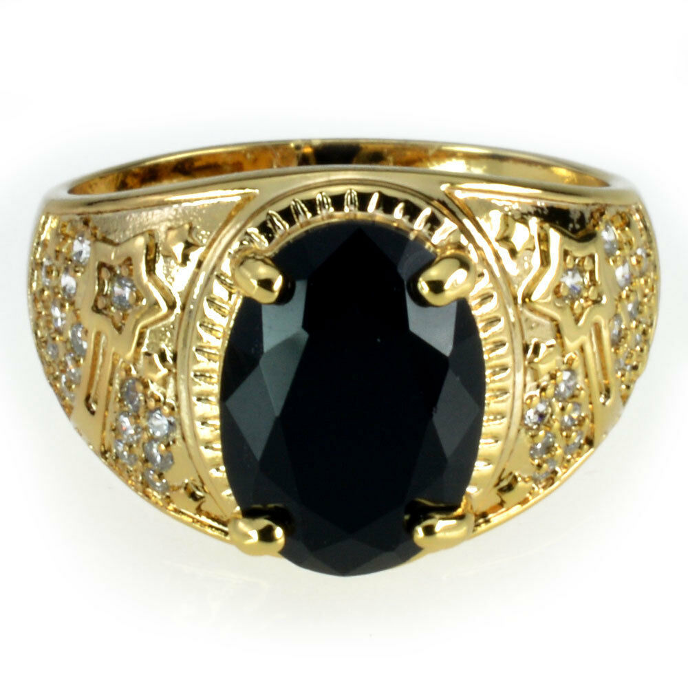 Primary image for Elvis Presley TCB Concert Tour Black ONYX Stone Gold Plated S.8-15 Men Ring