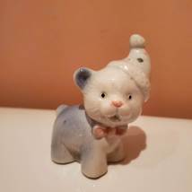 Vintage Animal Figurine, Porcelain Blue Bear or Cat with Clown Hat and Bowtie image 7