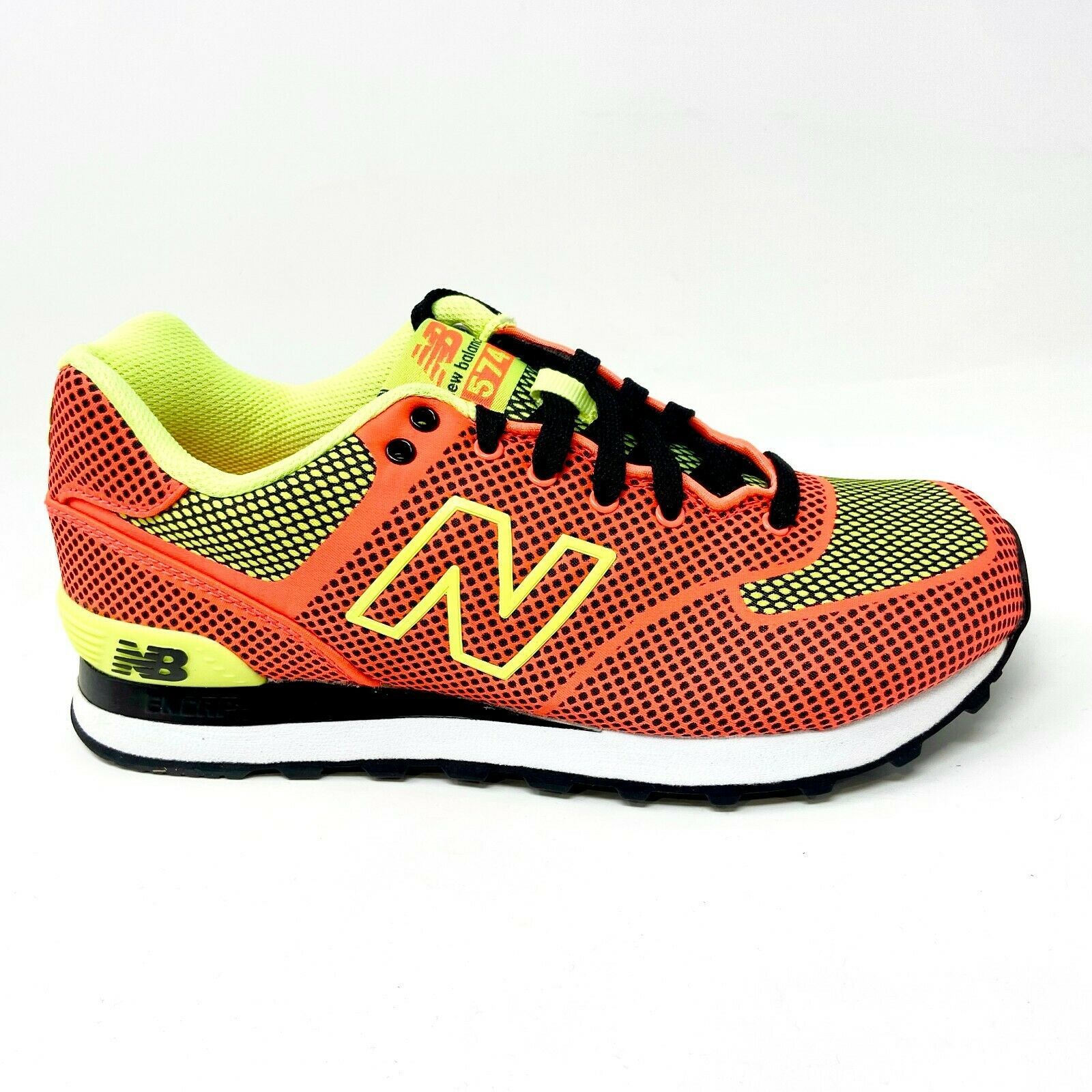New Balance 574 Classic Orange Yellow Black Womens Size 7 Sneakers WL574ALD