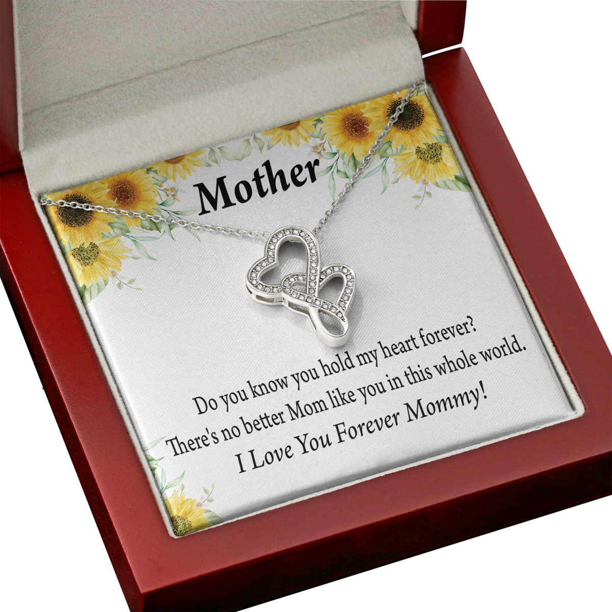 Mom You Hold my Heart Double Heart Message Card From Son Daughter