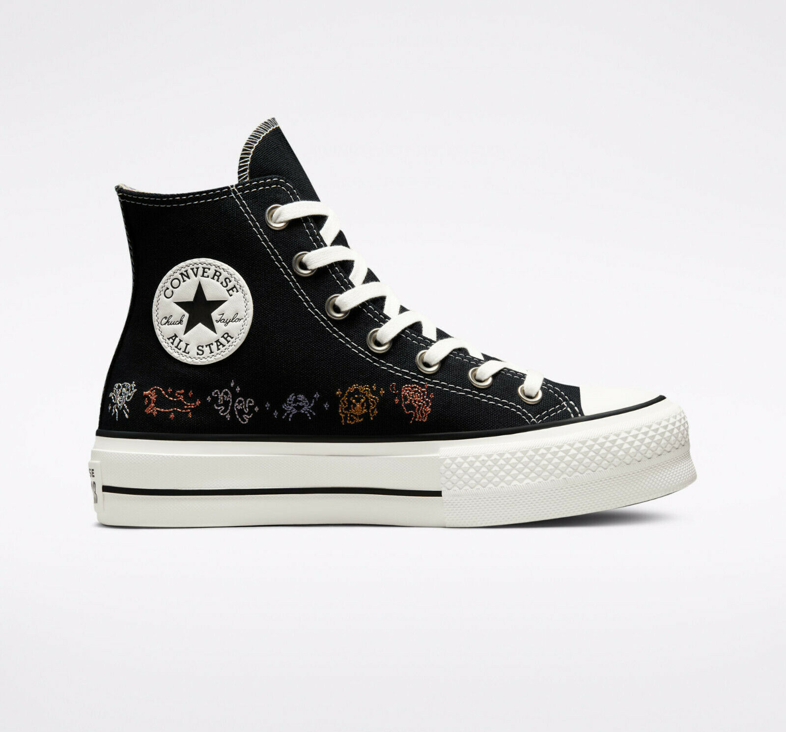 Converse Womens Mystic World Platform Chuck Taylor All Star Canvas Shoes Black