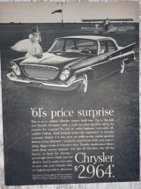 1961 Chrysler Vintage Print Ad Newport Sedan Tailfins Chrome Airport Biplane B&W - $9.31