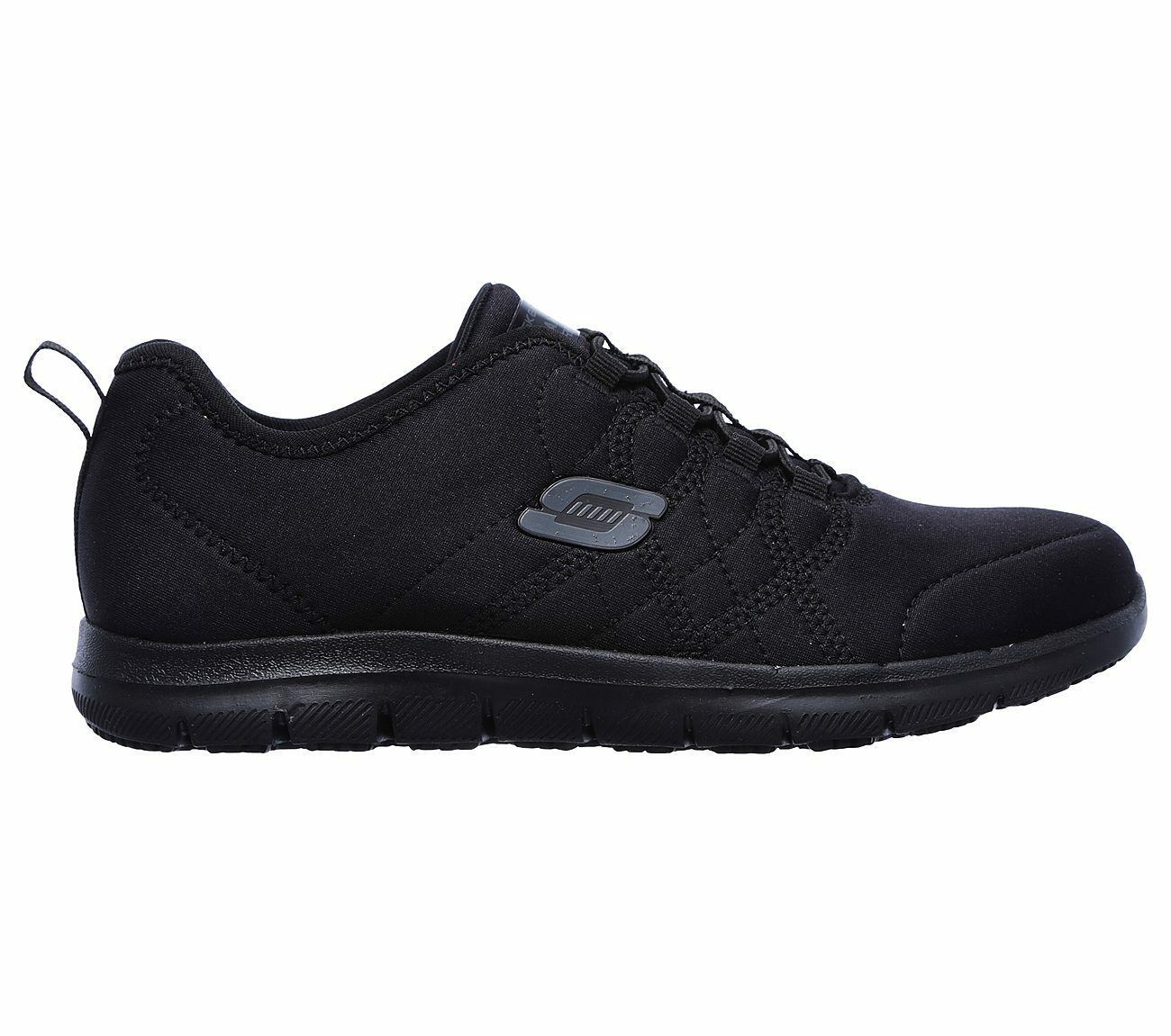 77211 W Wide Fit Black Skechers shoes Women Memory Foam Work Slip Resistant Sole - Occupational