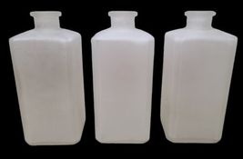 Vintage 3 Decanters Bottles Gin Rye Scotch Barware Frosted Glass Liquor Bar 32oz image 3