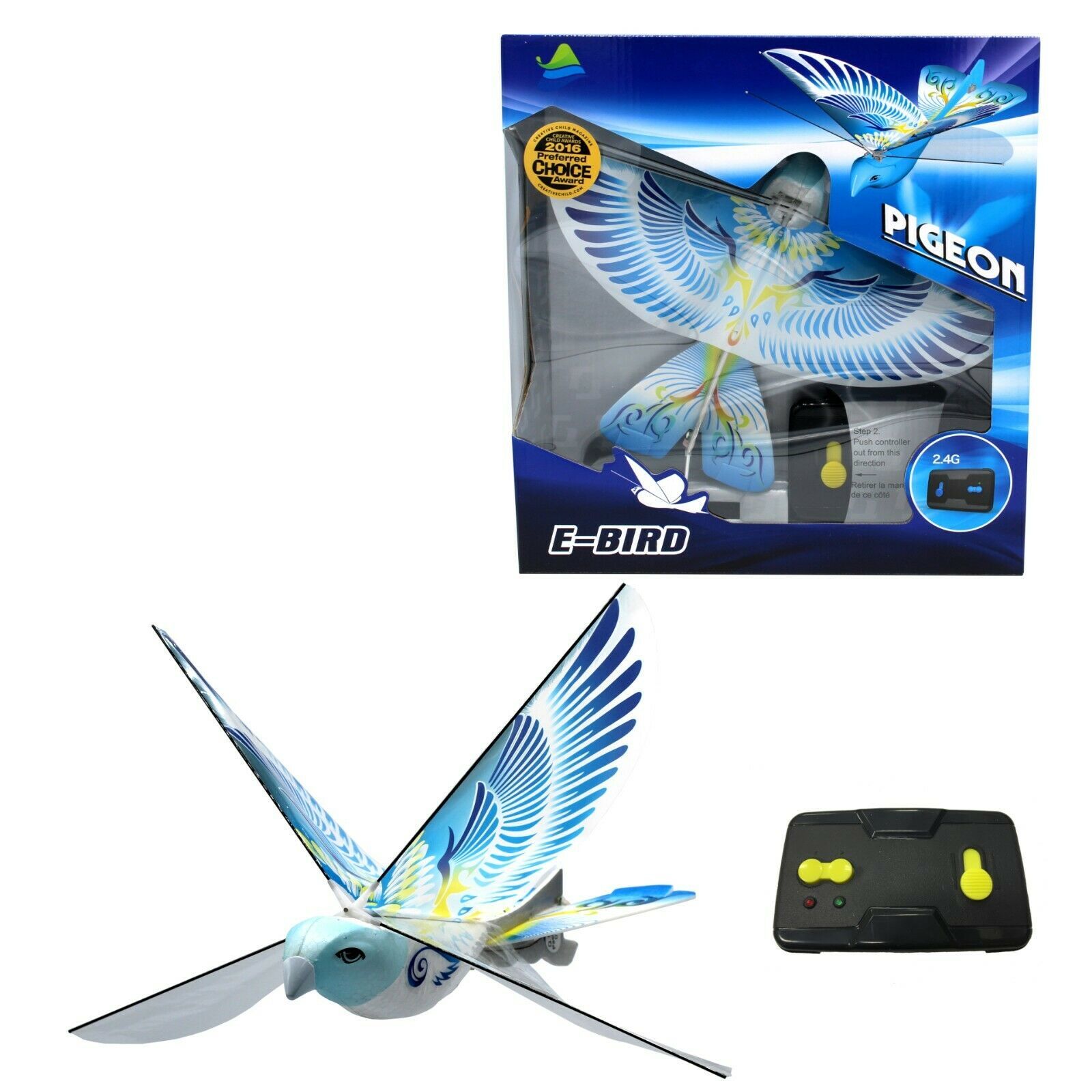 EBird - Award Winning Blue Flying Bird - 2.4 GHz RC- Control Range Up to 90 ft