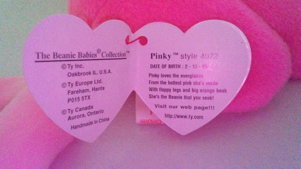 Ty Beanie Babies Pinky Flamingo Pvc Pellets And Similar Items