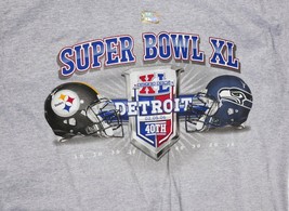 2006 Super Bowl XL Detroit 40th Anniversary Steelers vs Seahawks Medium ... - $47.49