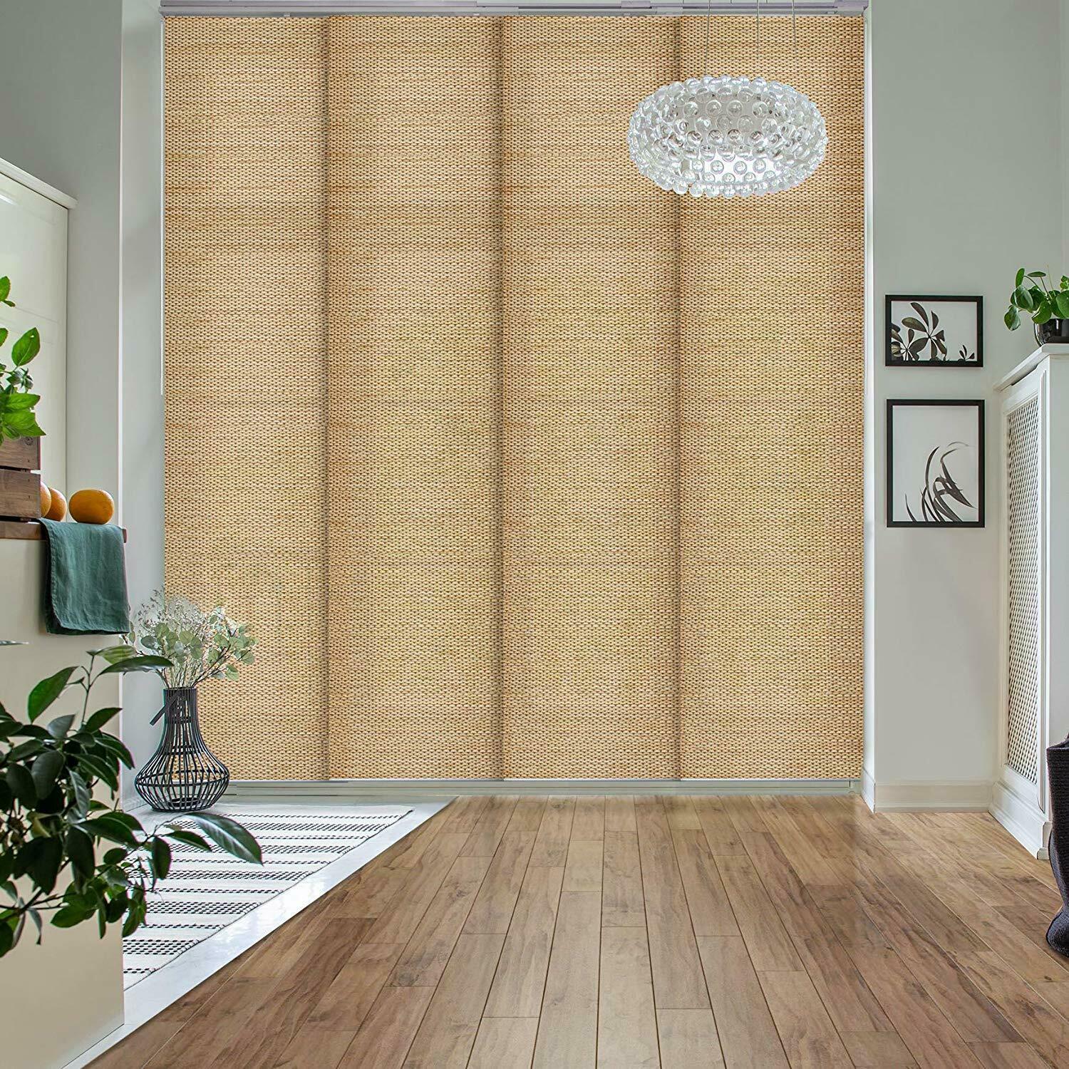 GoDear Natural Woven Window Vertical Panel Sliding Door Blind Patio Door Blind Blinds Shades