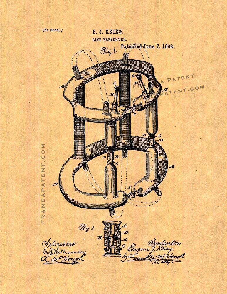 Frame A Patent - Life-preserver patent print