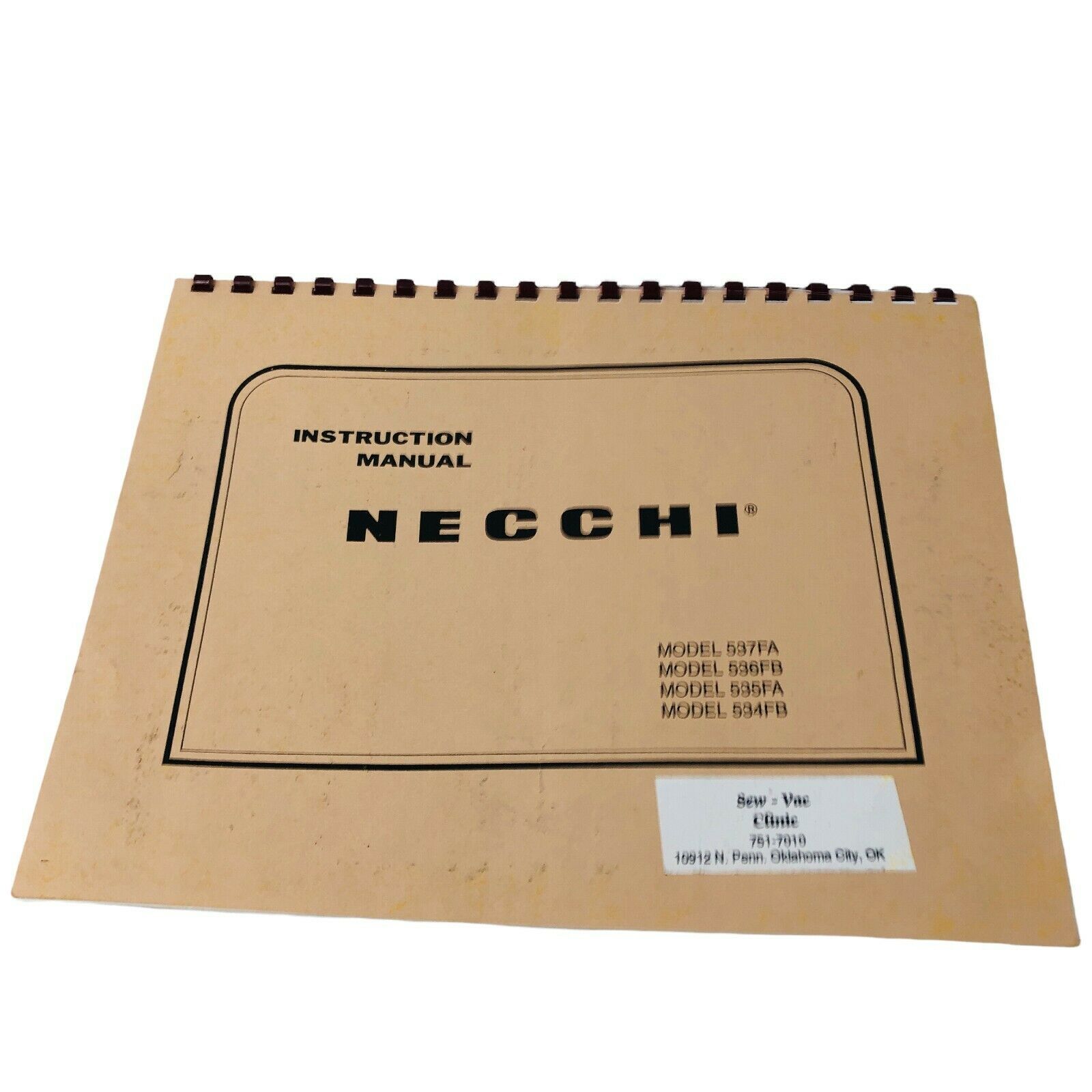 Necchi 537FA 536FB 535FA 534FB Sewing Machine Owners Instruction Manual