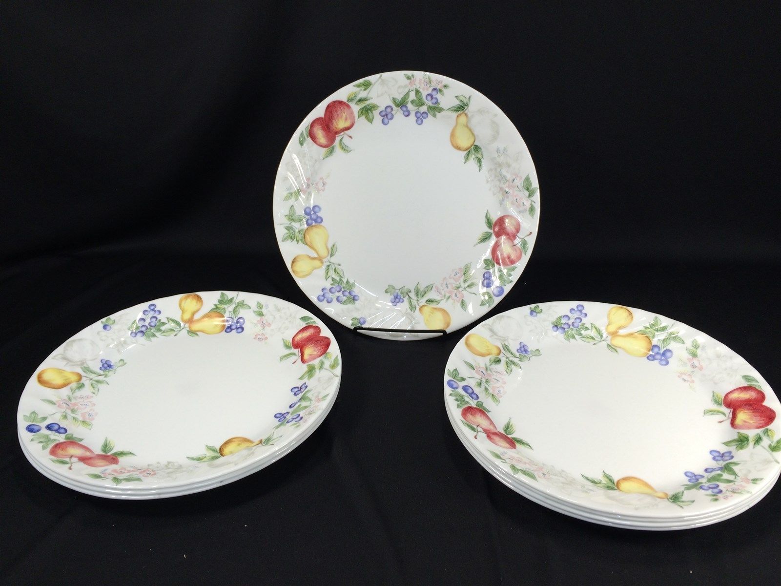 Primary image for (8) Corelle Chutney 10" 10.25" Dinner Plates Made In USA Fruit Apple Pear Berry