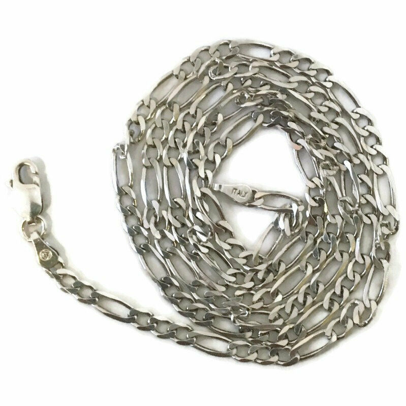 Brand New Antitarnish Silver Necklace 22 inch figaro chain with