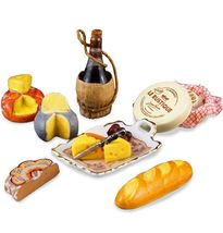 Deluxe Wine Cheese Set Reutter 1.852/6 Classic Rose Dollhouse Miniature - $44.13