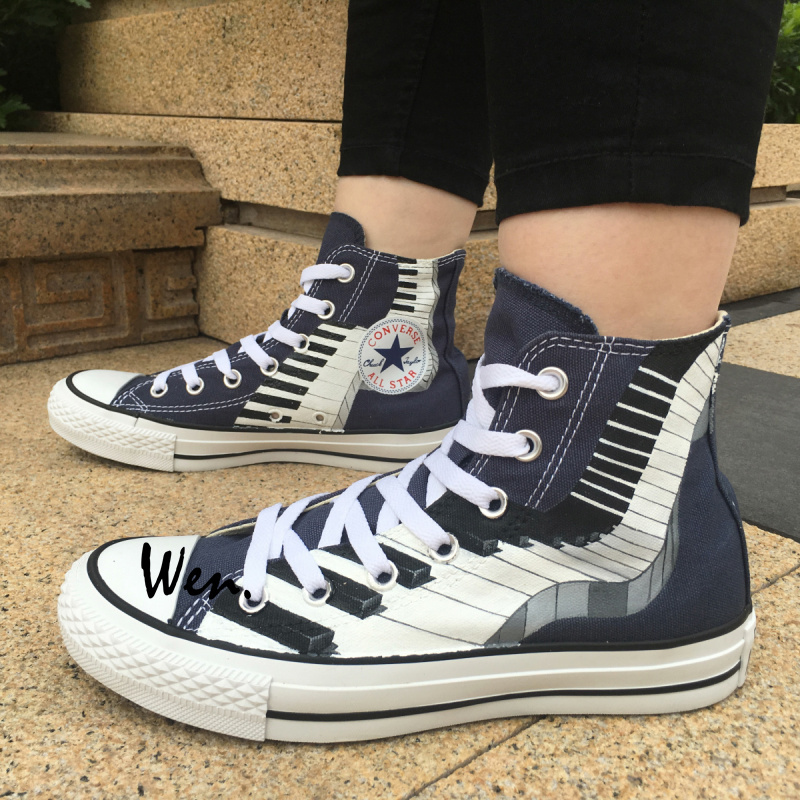 Converse All Star Original Design Piano Hand Painted Sneakers Men Women Shoes