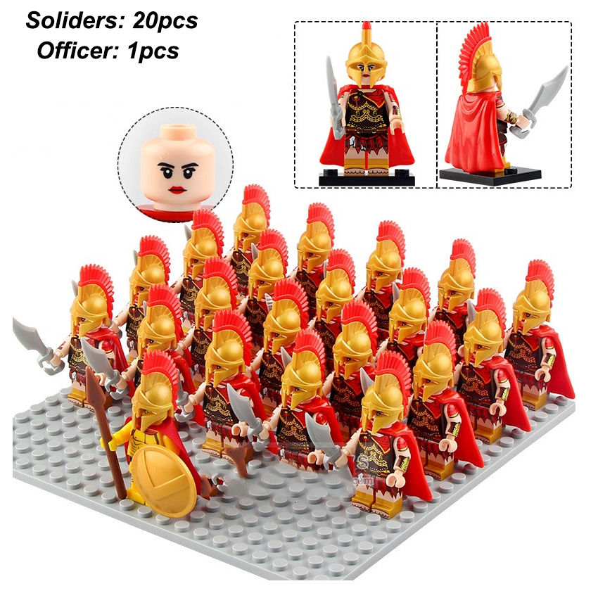 Brave Women Sparta Warriors+Officer Ancient Greece Army Set 21 Minifigures