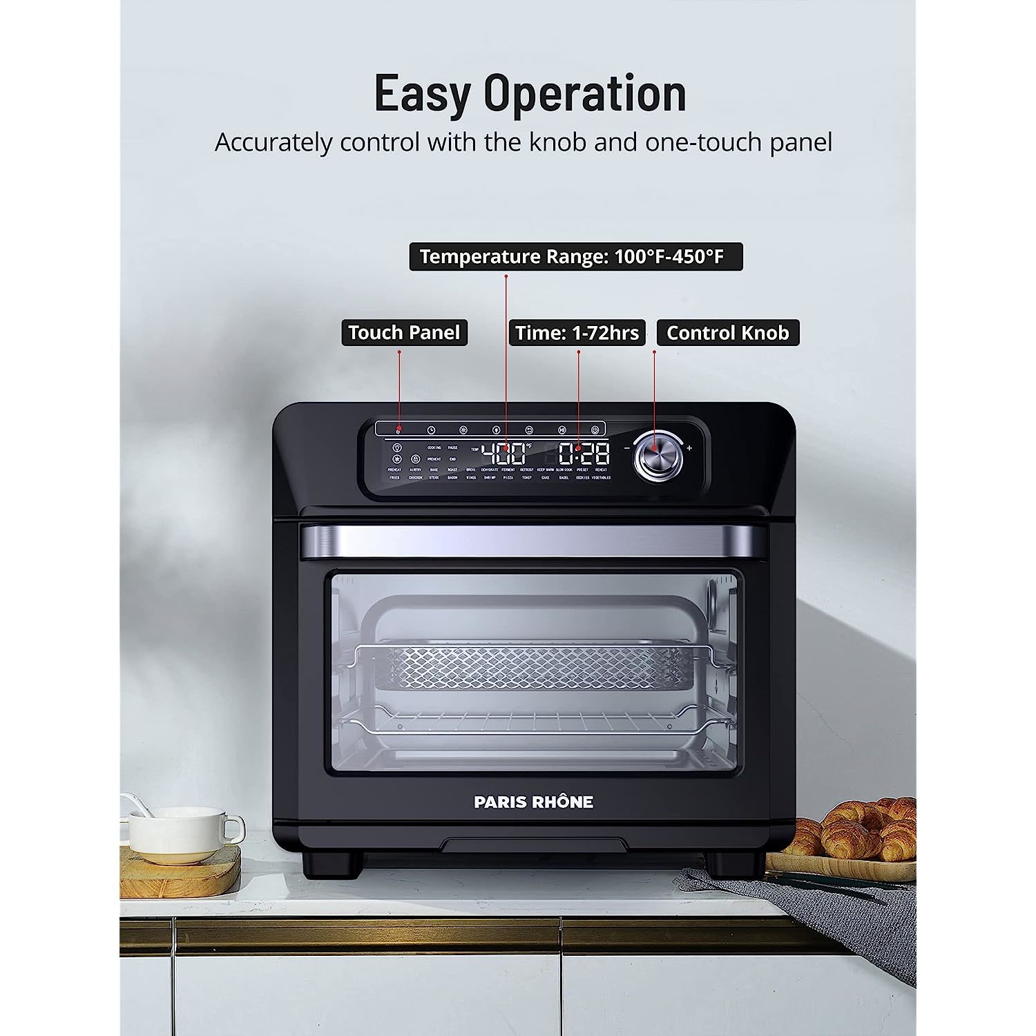 VEVOR 12-IN-1 Air Fryer Toaster Oven, 25L Convection Oven, 1700W