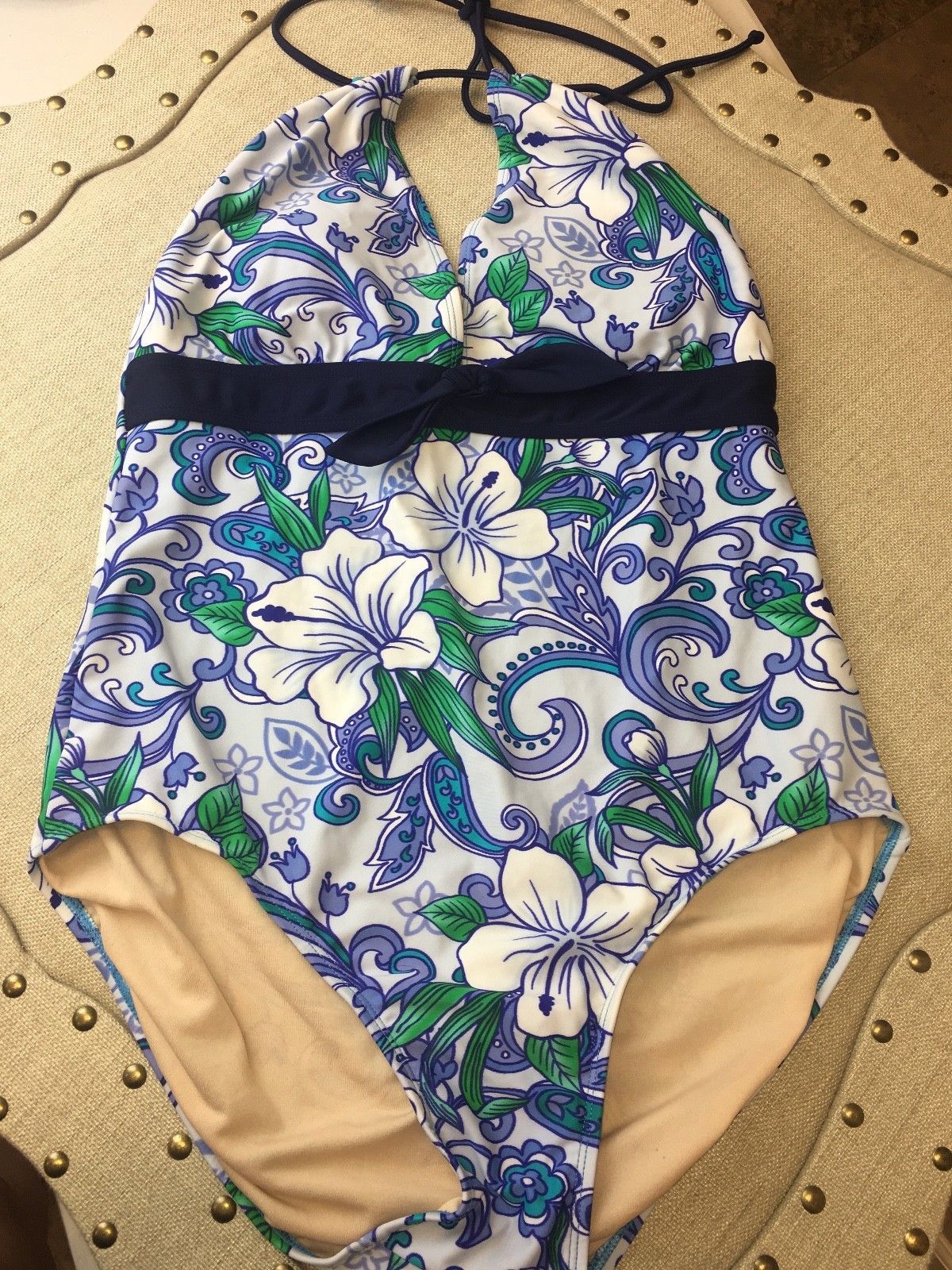 Robby Len Womens Size 14 Floral One Piece Fashion Swim Suit - Swimwear