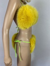 Fox Fur Bikini Double Sided Fur Two Pieces Bikini Fur Top And Panties Yellow Fur image 9