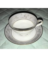 Noritake Vintage Chelsea Pattern 5822 Cup &amp; Saucer, White Flowers on Gra... - £11.09 GBP