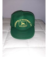 Vintage JOHN DEERE Greenfield Equipment Co Snapback Trucker Mesh Cap Hat - $23.36
