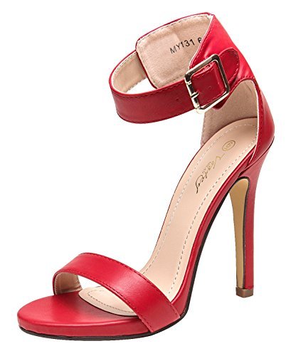 VOSTEY High Heel Shoes Glitter Heel Sandals for Women Strappy Pumps 9.5 ...