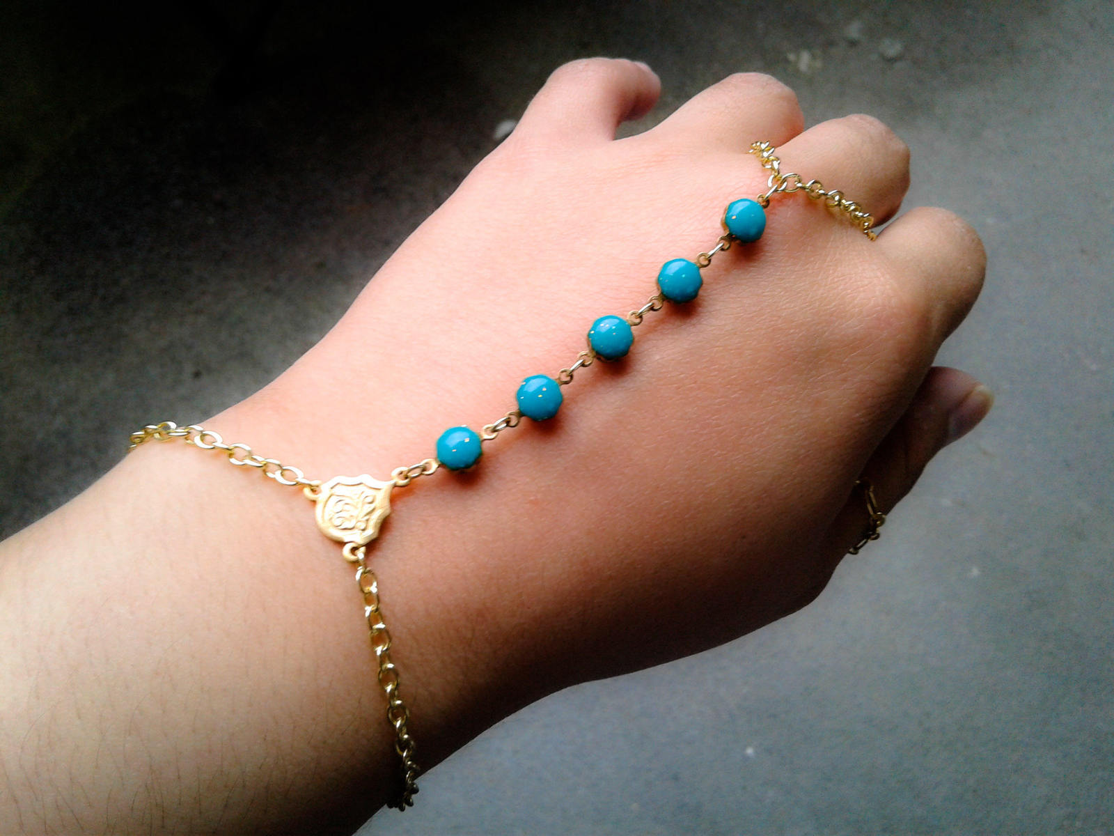 Bohemian Slave Bracelet Turquoise Hand Chain Turquoise Slave Bracelet ...