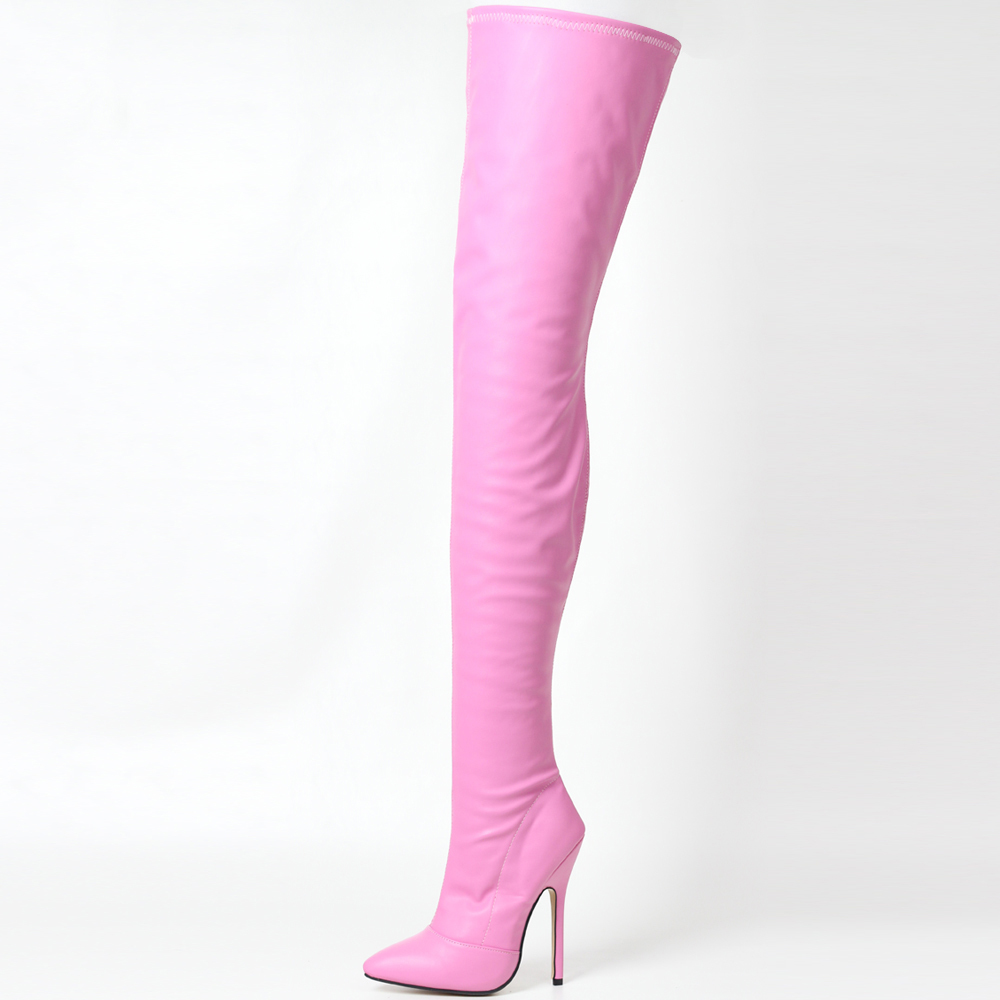 New Over The Knee Boots 14cm High Heel Pointed Toe Side Zip Sexy Thigh Long Boot Women 4092