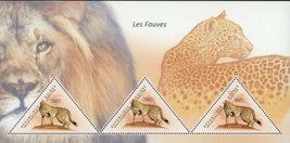 Cheetah Stamp The Beasts Acinonyx Jubatus Wild Animal S/S MNH #8715-8717 - $15.81
