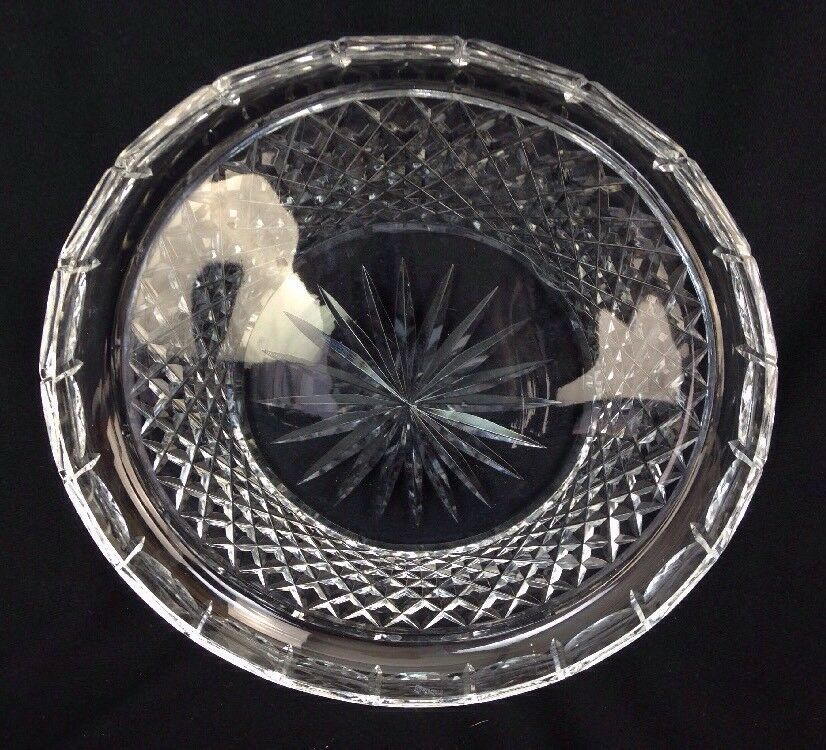 Waterford Ireland Crystal Cut Glass Round Serving Tray 10-3/4